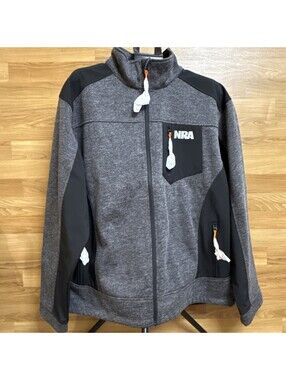 NRA National Rifle Association Men's Full Zip Jacket Gray Lined Coat Sz 3XL NEW
